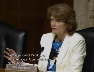 Sen. Murkowski asks questions of the witnesses during the 6/19/14 ENR hearing on LNG exports.
