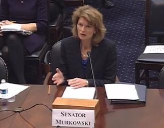 Sen. Murkowski testifies before the House Foreign Relations Subcommittee.